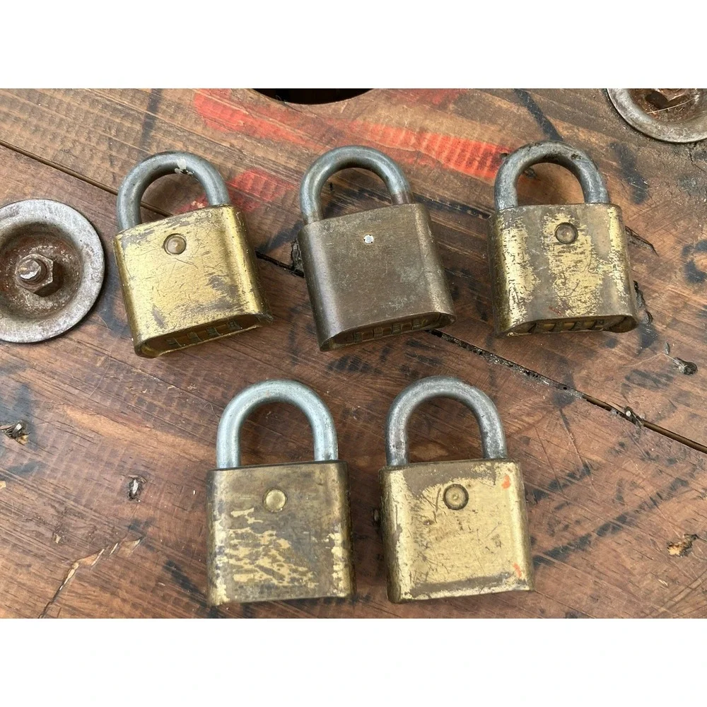 Vintage Corbin Brass Combination Padlocks Lot of 5 Heavy Duty Locks – Locked